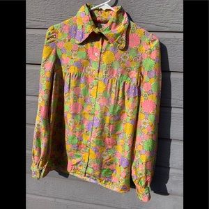 Elle Floral Print Silk Blouse 10